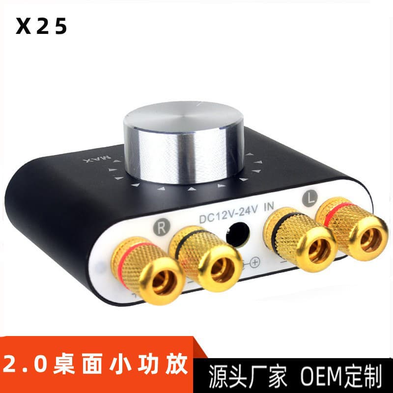 Cross-border Supply X25 Bluetooth Mini Amplifier 12V-24V Digital Amplifier 100W Headphone Amplifier