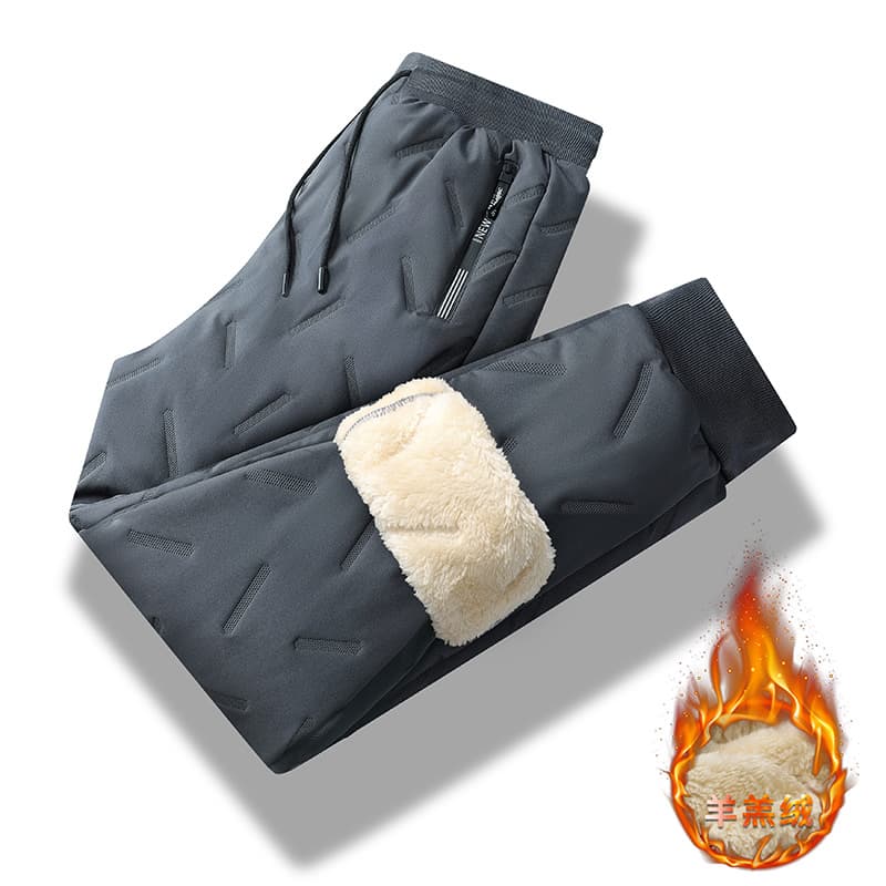 Waterproof cotton-padded trousers with lamb fleece lining, plus size, warm and casual autumn and winter trousers, windproof, lamb fleece lining, Northeast-style cotton-padded trousers