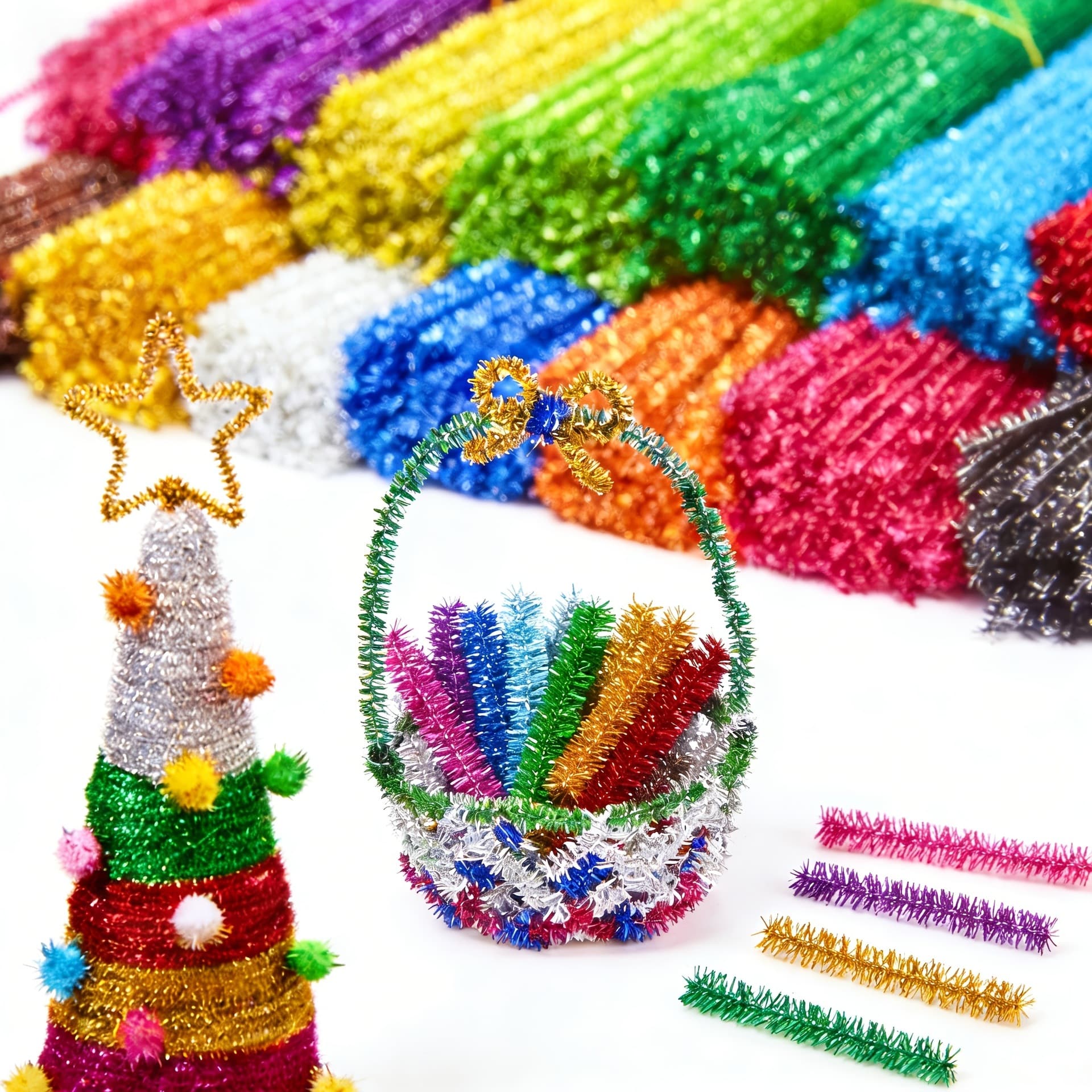 Glitter Chenille Stems Pipe Cleaners Twist Sticks Kids Kindergarten DIY Craft Classroom Decoration Modeling Creative Handmade
