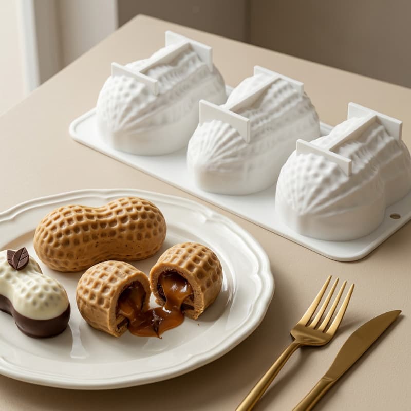 Cross-border New Peanut-Shaped Food-Grade Silicone Mousse Cake Mold, Temperature-Resistant, Easy-to-Peel, Baking Tools
