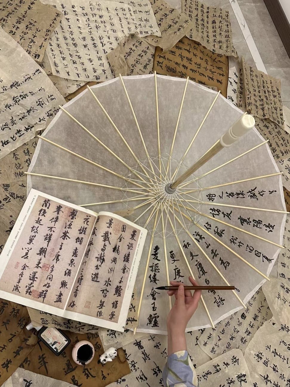 Tang dynasty-style rain and sun protection oil-paper umbrella for women, classical dance umbrella, Hanfu/cheongsam waterproof photography umbrella