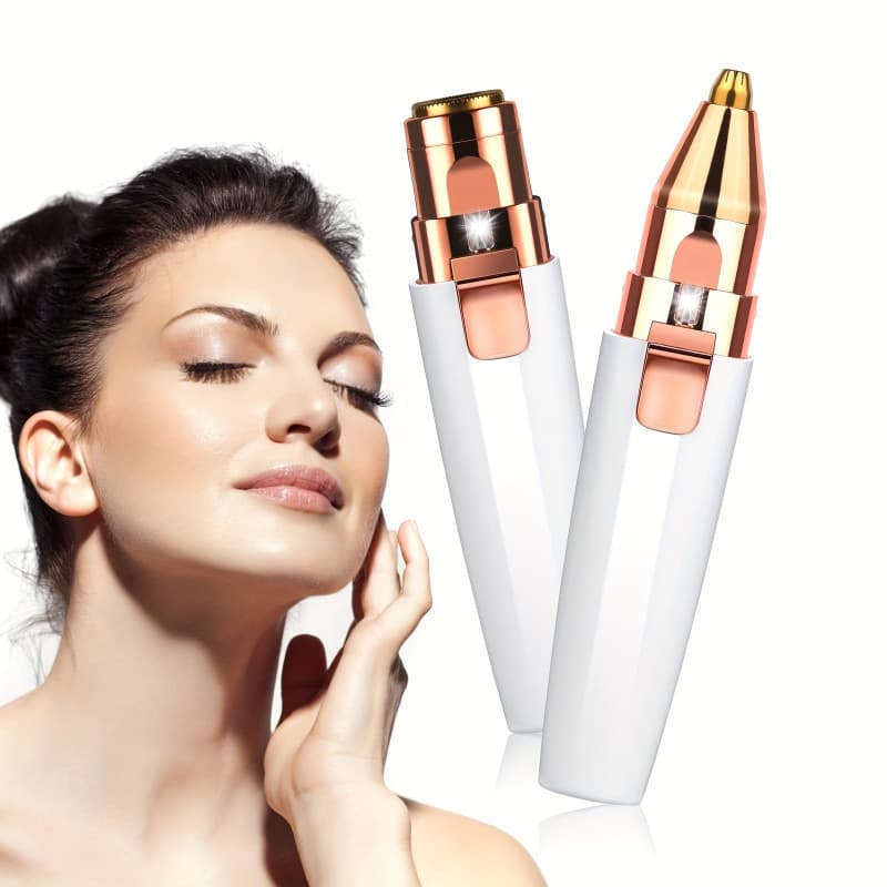 2026 New Cross-border Drop Shipping 2-in-1 Rechargeable Eyebrow Trimmer and Facial Hair Remover