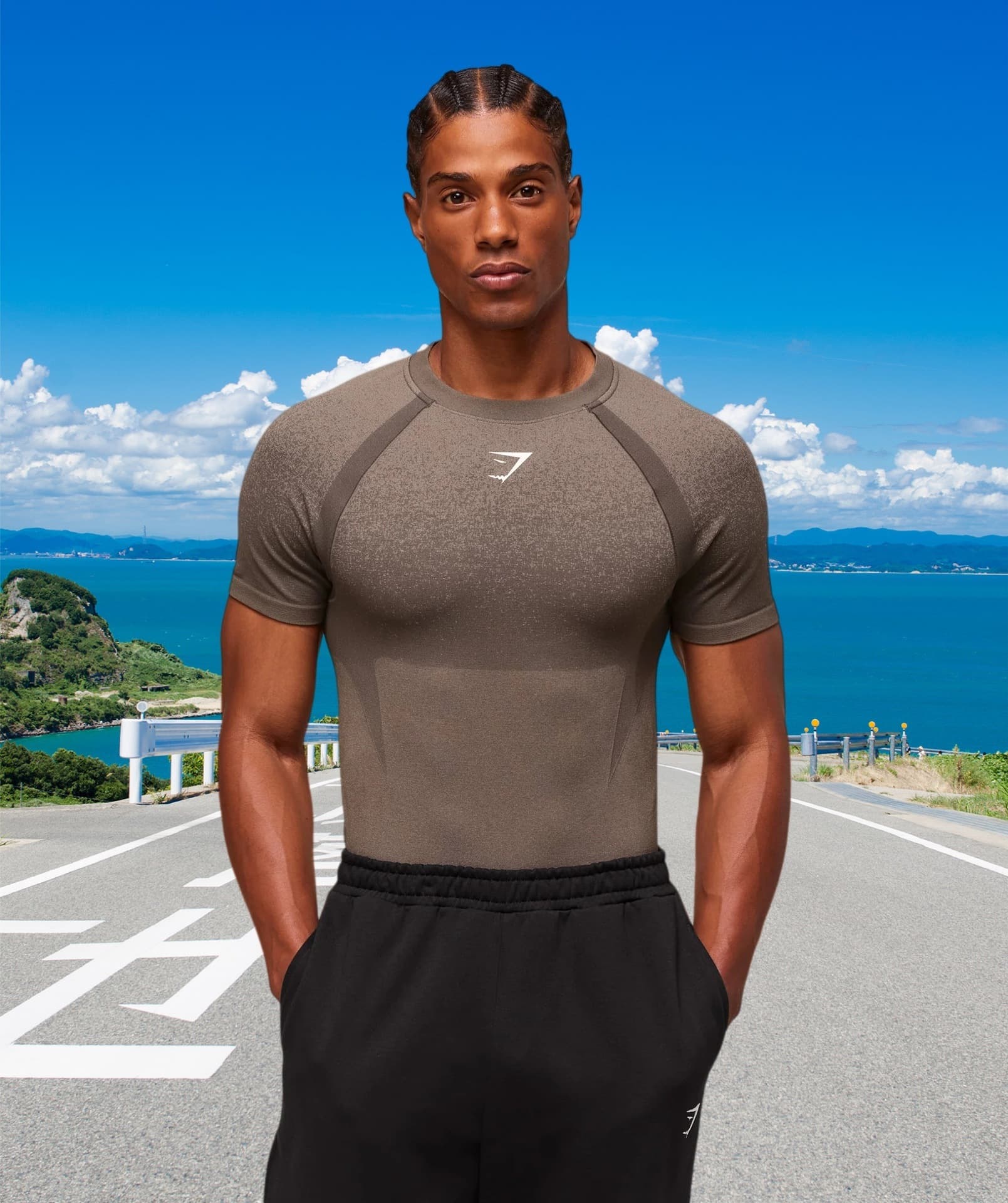 GYMSHARK American Style Men's Fitness Short Sleeve Sports Casual Cycling Running Compression Quick-Dry Breathable Training T-Shirt