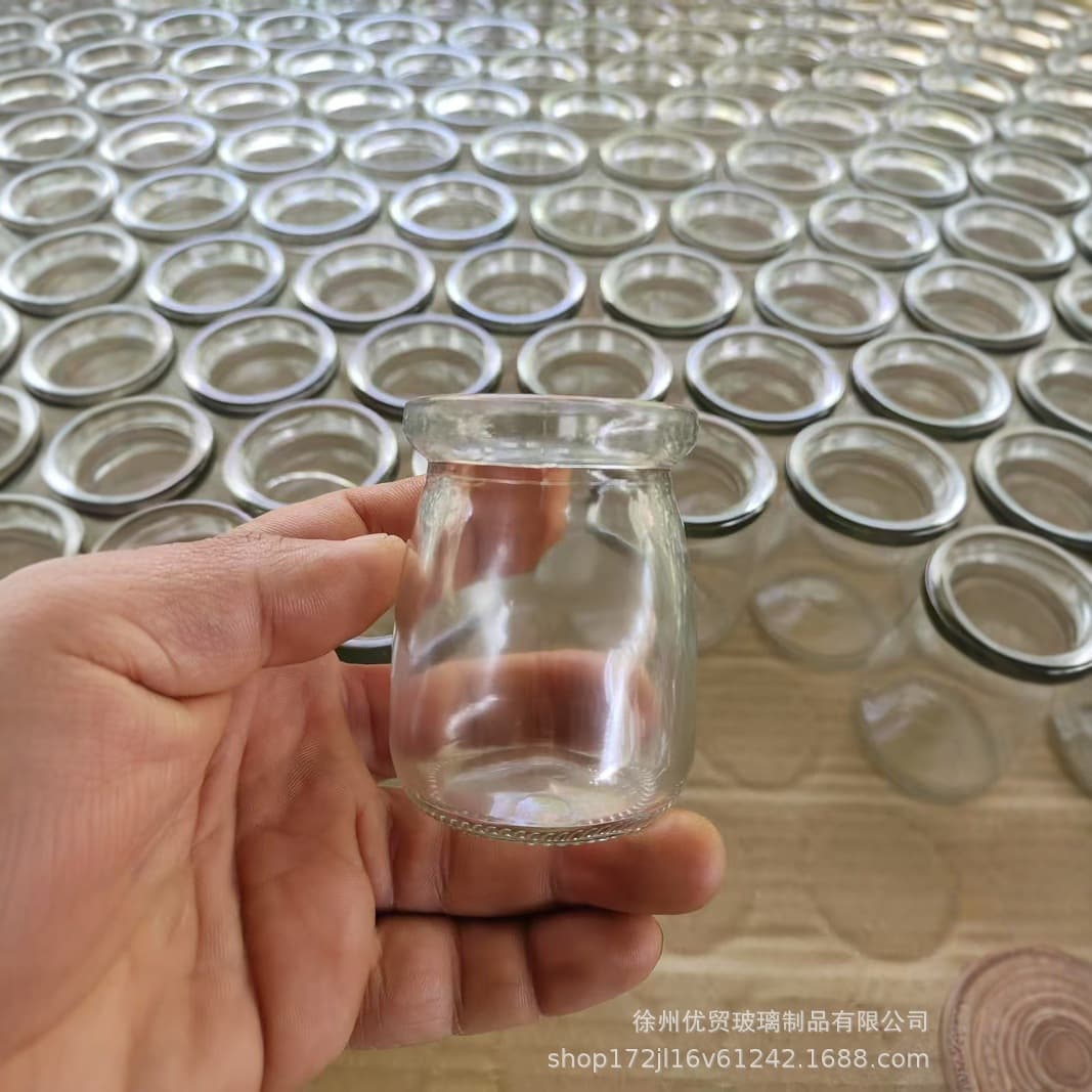 Wholesale 100ml Glass Pudding Jar Thickened Milk Cup High Temperature Resistant Yogurt Bottle Cork Glass Bottle