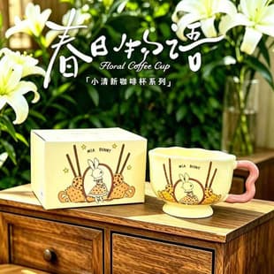 Mia Rabbit Large Capacity Cartoon Rabbit Cup Bestie Practical Ceramic Mug Gift Box Set Birthday Present
