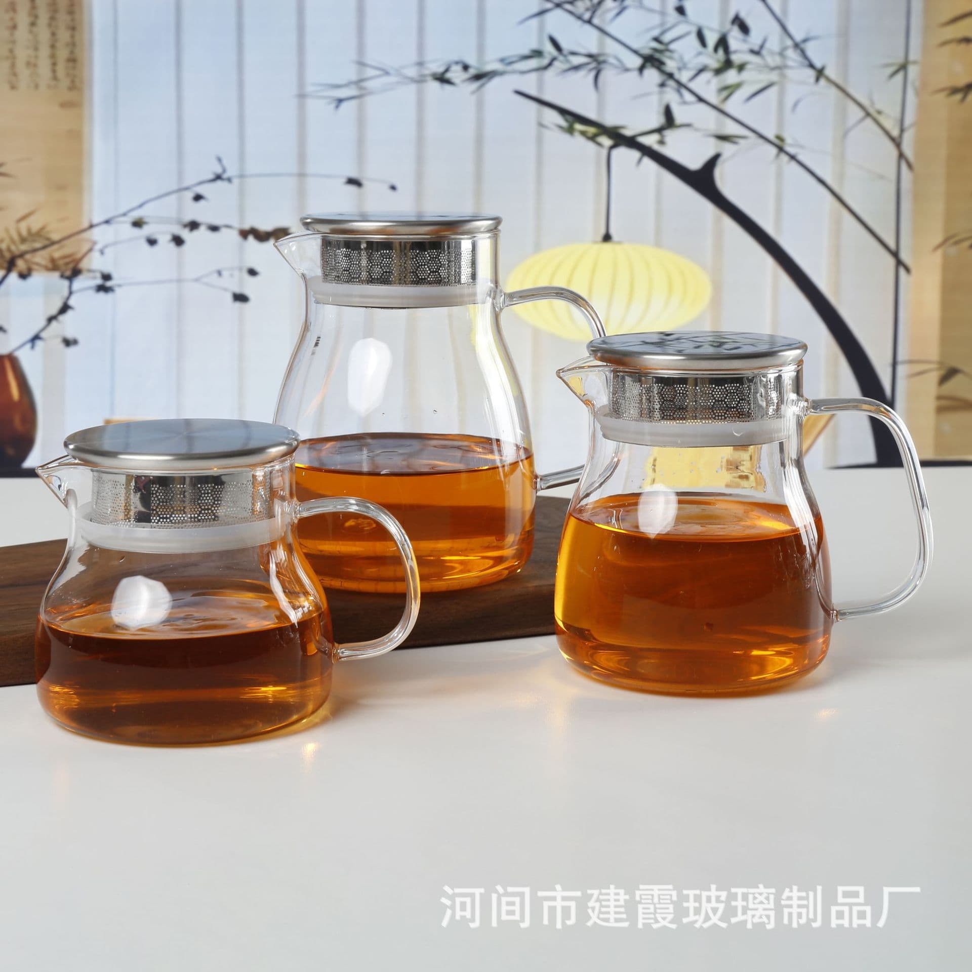 Glass Coffee Carafe with Stainless Steel Lid, Drip Filter Carafe, Household Teapot, Custom Logo Available, Wholesale Custom Teapot