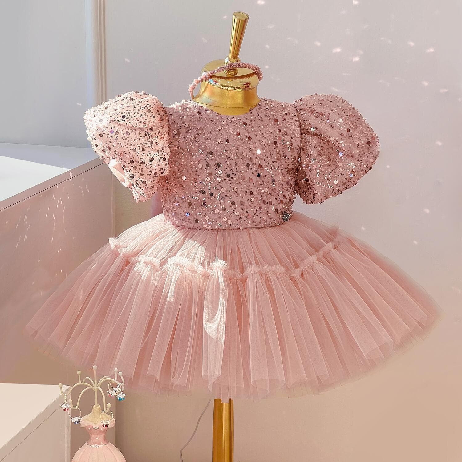 Girls Sequined Party Performance Dress Birthday Tulle Princess Dress eBay Export Children's Gown