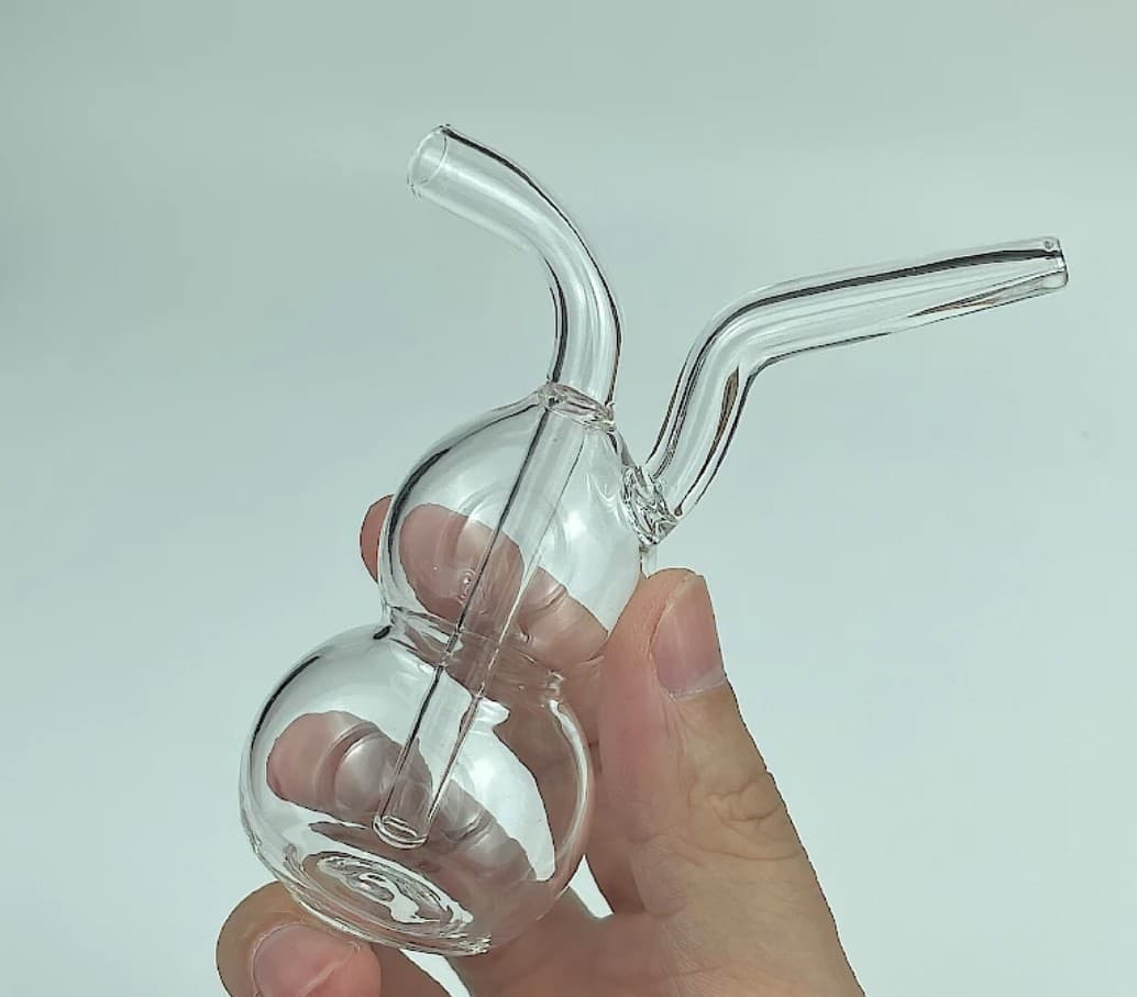 Hollow Glass Hookah with Filter, Available in Three Sizes (Thick, Medium, Thin), Personalized, Compact, and Transparent