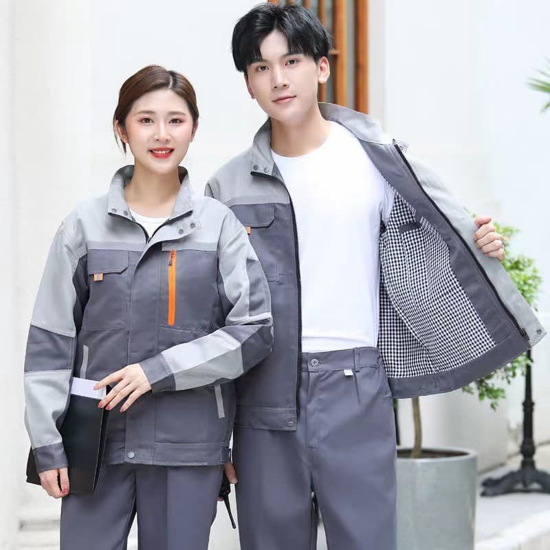 Long-Sleeve Work Suit for Men and Women, Double-Layer Autumn/Winter Thickened Warm Auto Repair Protective Clothing, Outdoor Wear for Sanitation Workers