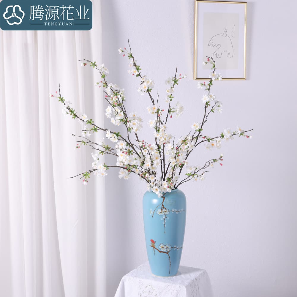 Simulated flowers, big branch cherry blossoms, European-style home wedding, wedding hall soft decoration engineering set decorations, flower arrangements, fake flowers