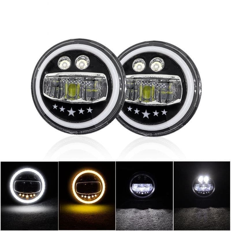 New Cross-border Wrangler Five-pointed Star Headlight Off-road Vehicle Headlight Harley Headlight High and Low Beam Headlight