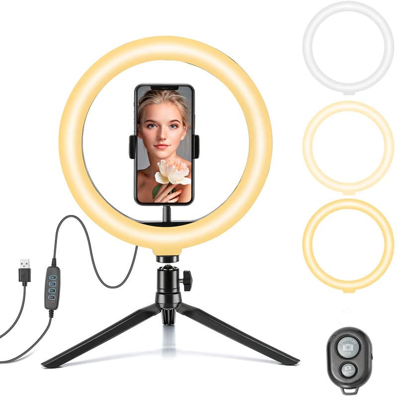 Factory Direct Desktop Phone Holder Fill Light 10-inch 26cm Ring Selfie Light Beauty Tattoo Live Streaming Light