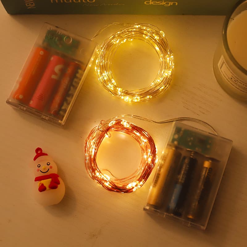 Multi-functional Decorative LED Copper Wire String Lights Battery Box Colorful Star Flower Ring Lights Indoor Decoration