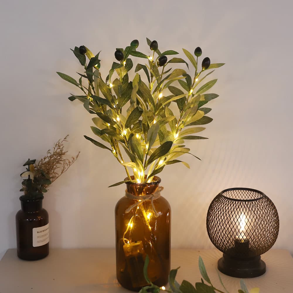 Ins-Style Hot-Selling Artificial Olive Leaves - Hotel Wedding Home Decoration Artificial Plant Leaves Green Olive Leaves