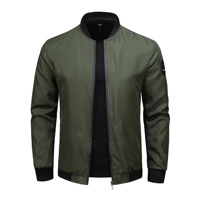 New Cross-Border Trade Casual Jacket for Men Amazon Factory Direct Spring/Autumn Solid Color Men's Outerwear