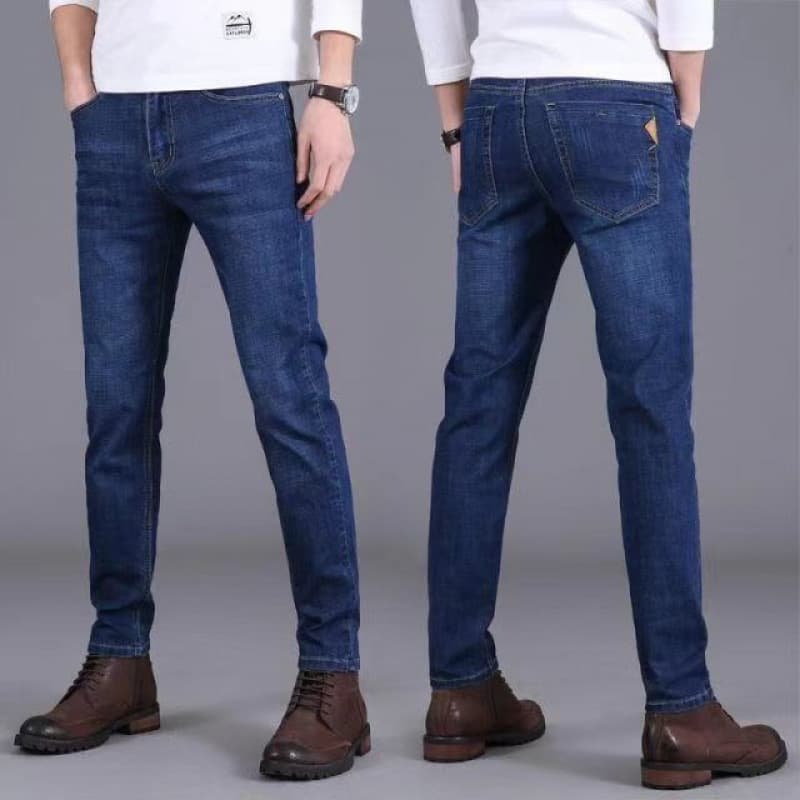 Summer thin jeans for men straight-leg loose new elastic versatile trendy wear-resistant work casual pants