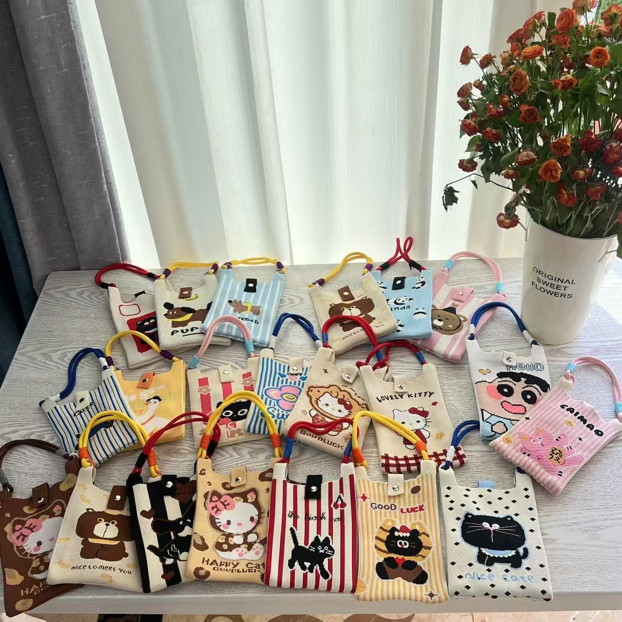 2025 New Knitted Mini Shoulder Hemp Rope Small Crossbody Bag Women Cute Phone Bag Commuting Handheld Daily Outing
