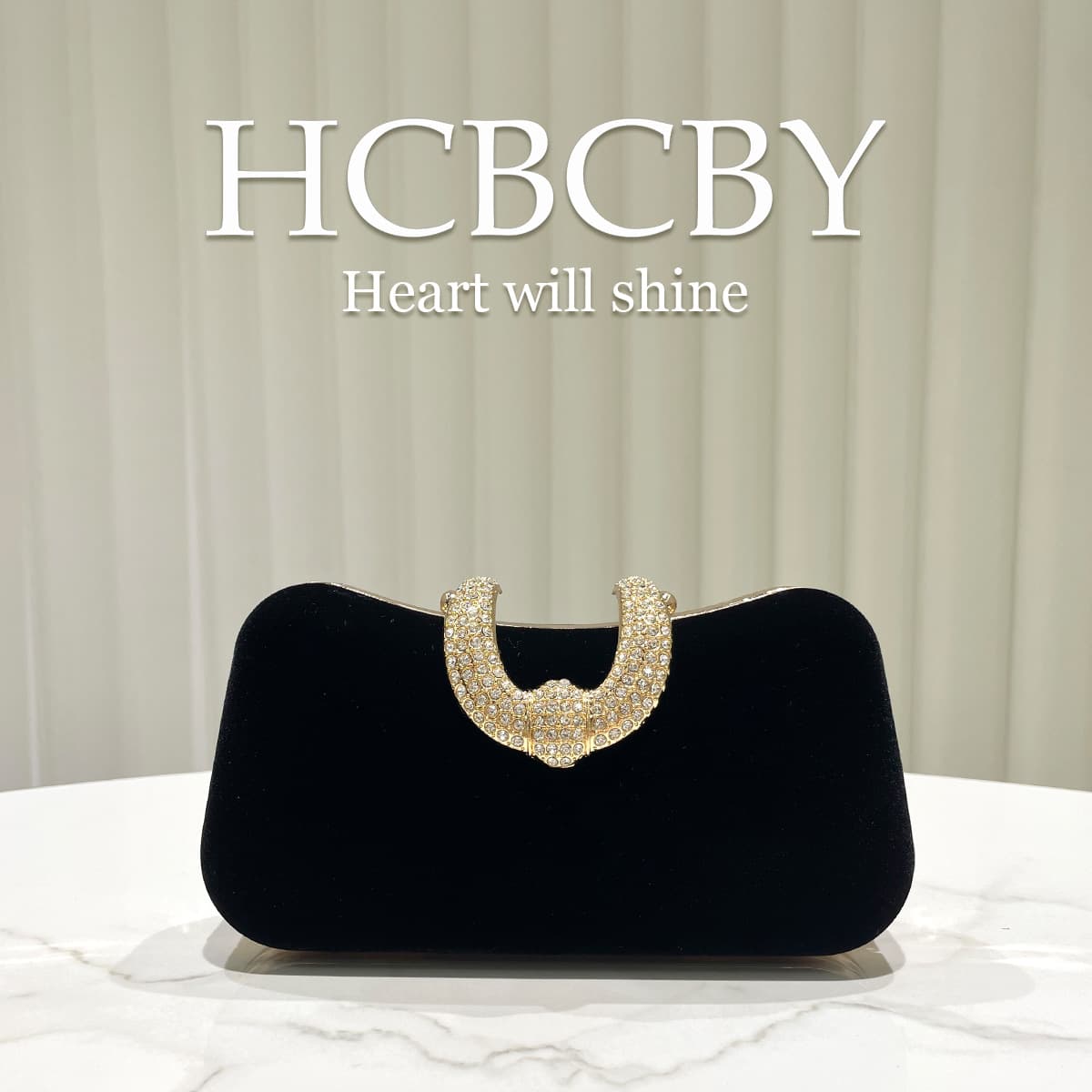 Black Glamorous Shiny Elegant Velvet Clutch Bag Women's Fashionable Rhinestone Clasp Box Evening Bag