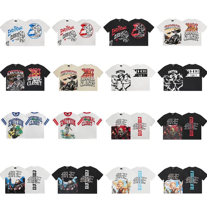 American fashion brand MIXED EMOTION street retro old washed men's and women's pure cotton short-sleeved T-shirt 2026 new style