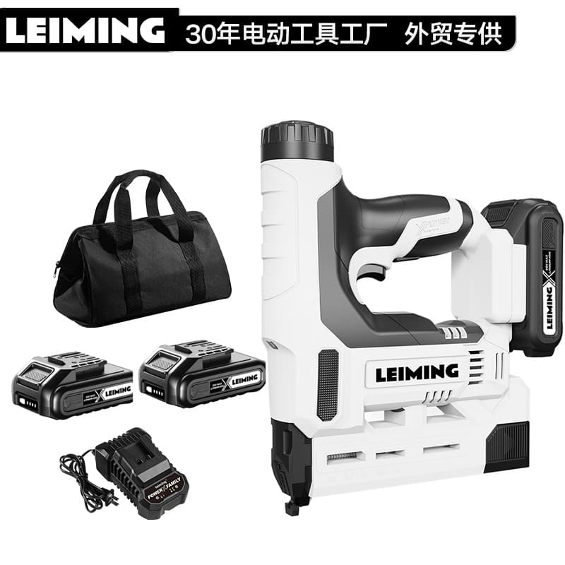 Leiming J-156 Rechargeable Electric Nail Gun Stapler Nailer Straight Door Nails Staple Nails Pneumatic Nails Lithium Nail Gun Wood