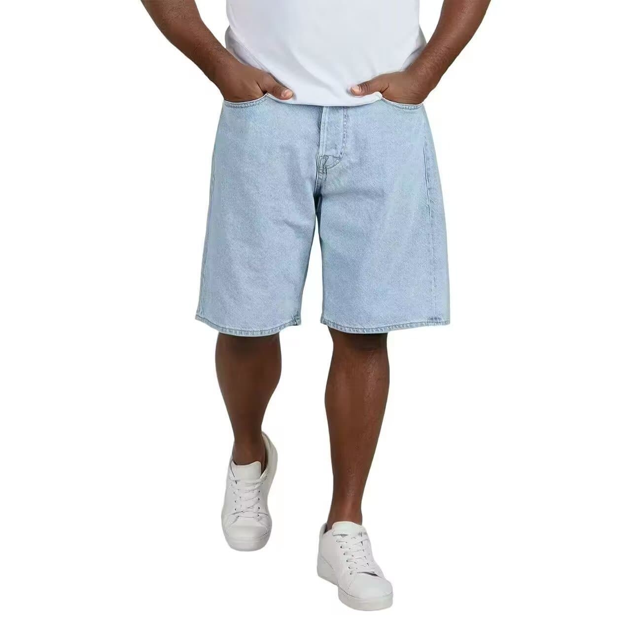 Unbranded 2025 Summer New American Retro Baggy Style Loose Five-Point Denim Shorts for Teens
