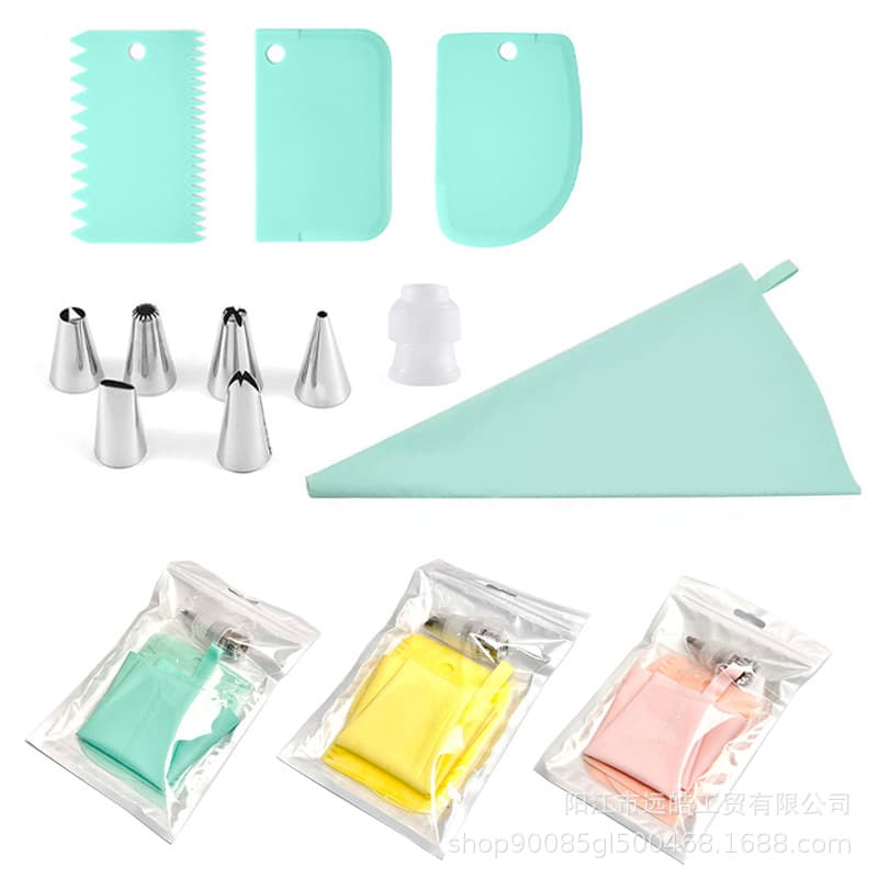 Cross-border spot stainless steel cake decorating nozzle set 11-piece decorating bag cream nozzle scraper