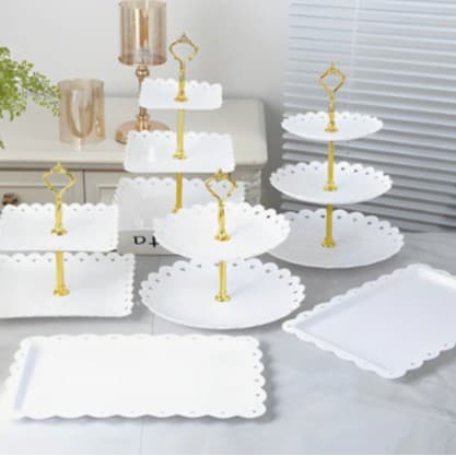 Light Luxury Multi-Layer Dessert Stand Candy Tray Plastic Snack Plate Living Room Coffee Table Nut Dish Snack Tray Cake Stand