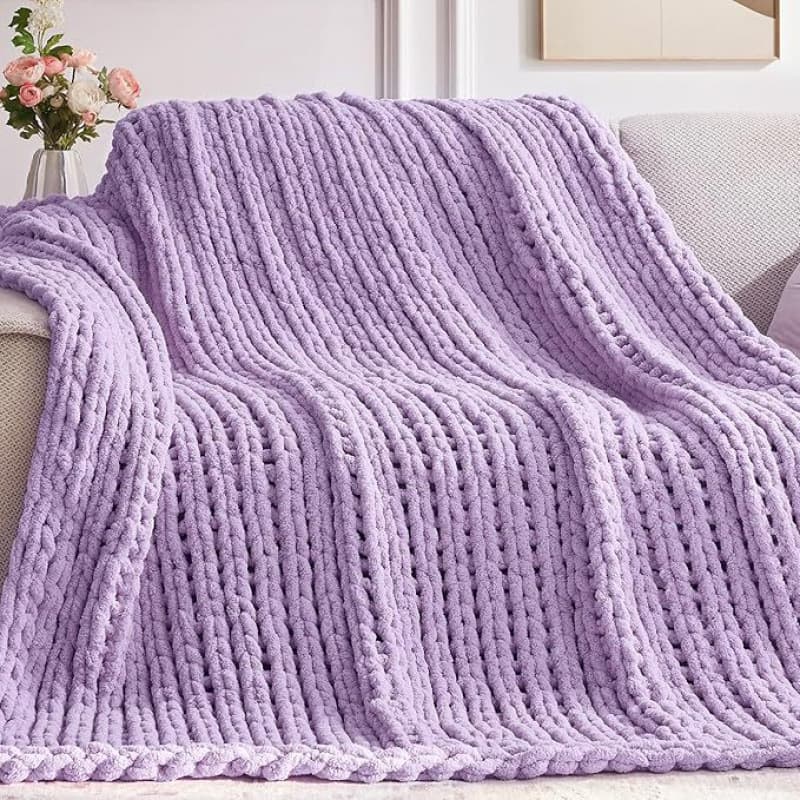 Ins Style Snowflake Niel Handwoven Blanket Finished Product Chunky Yarn Blanket Internet-Famous Knitted Solid Color Couple Sofa Blanket