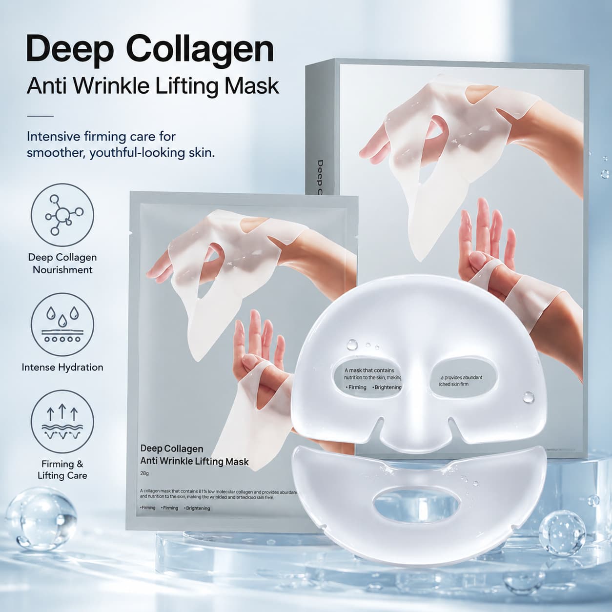 Cross-border Collagen Mask Whitening & Hydrating Facial Mask Sheet