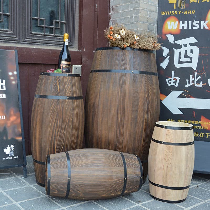 Oak wine barrel decoration, carbonized anti-corrosion solid wood barrel, wedding, bar, estate, exhibition beer and red wine barrel prop