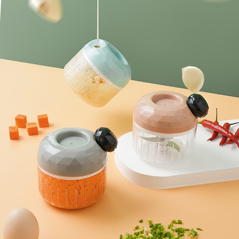 Home 3-Blade Manual Garlic Chopper Multi-Function Garlic Press Ginger Grinder Baby Food Masher Garlic Crusher