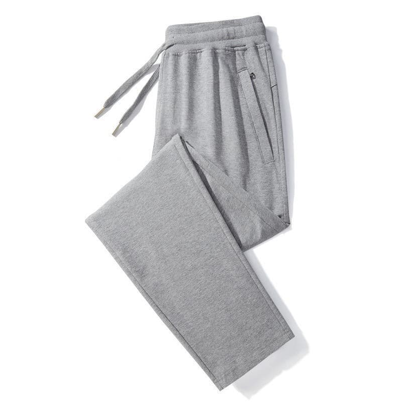 Men's Knitted Sport Pants Loose Solid Color Long Thin Quick Dry Straight Casual Pants Elastic Polyester Summer Leisure Trousers
