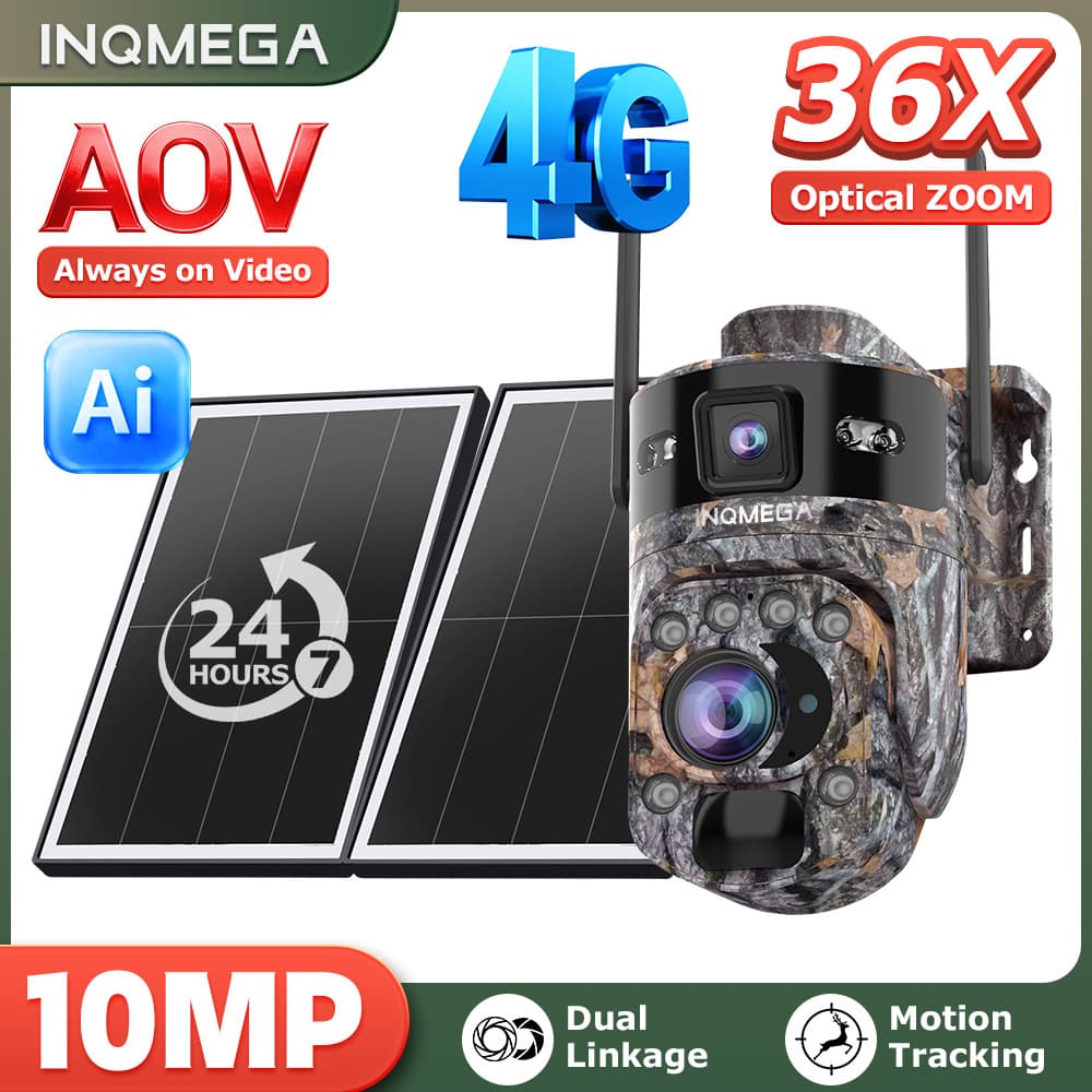 4G Camouflage Solar Camera AOV Solar Zoom Camera 36X Zoom Security Camera