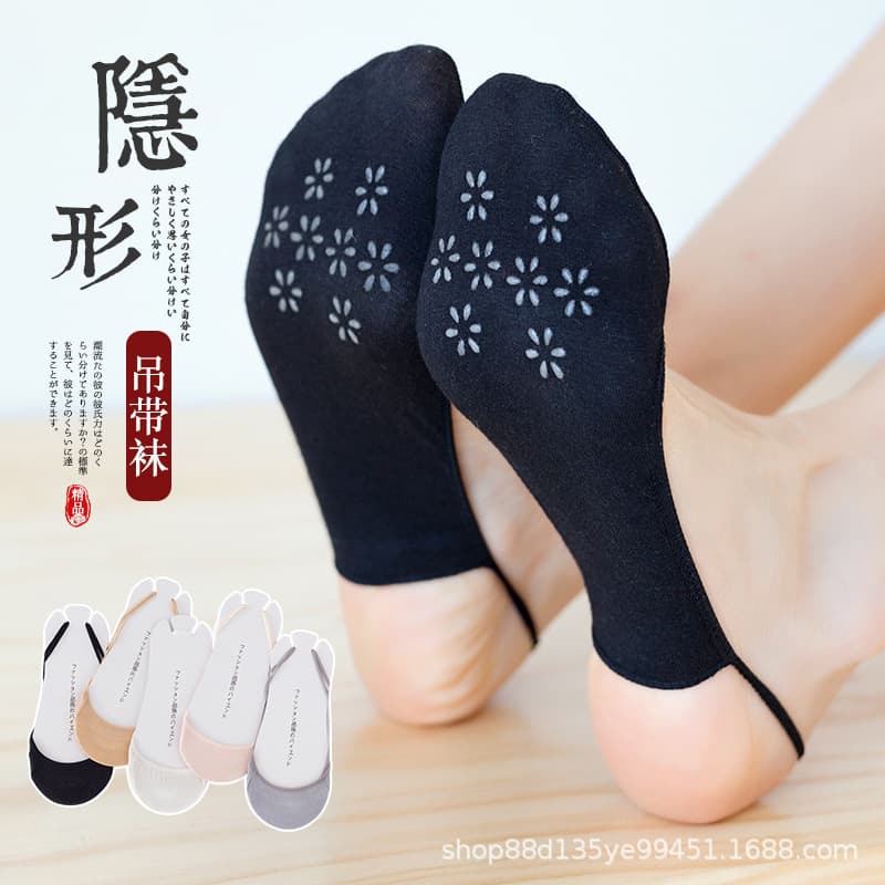 Invisible Anti-Loss High Heel Cotton Bottom Women's Socks Half Palm Ladies No Heel Cotton Base Personality Invisible Socks