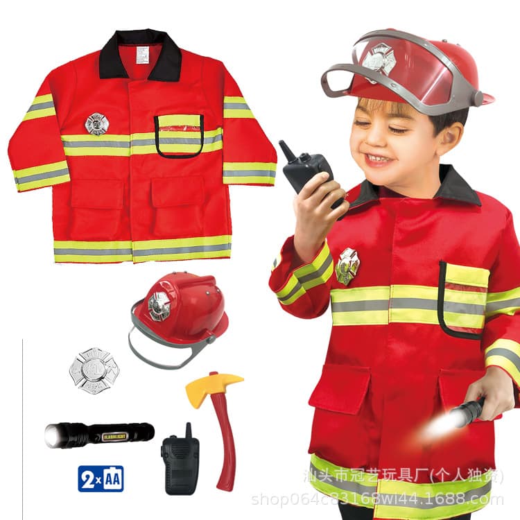 Children's Firefighter Costumes Children's Play House Role Play Costumes Professional Experience Uniform Sets