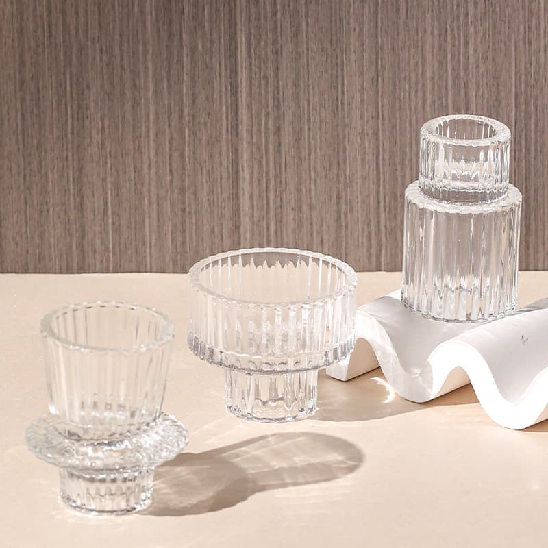Aromatherapy candle cup vertical stripe dual-purpose aromatherapy candle holder cup creative home living room candlelight dinner romantic ornament