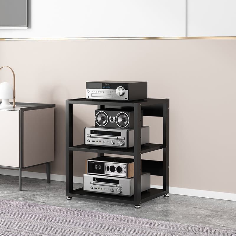 45cm long floor-standing CD player/speaker cabinet, headphone amplifier stand, speaker stands.