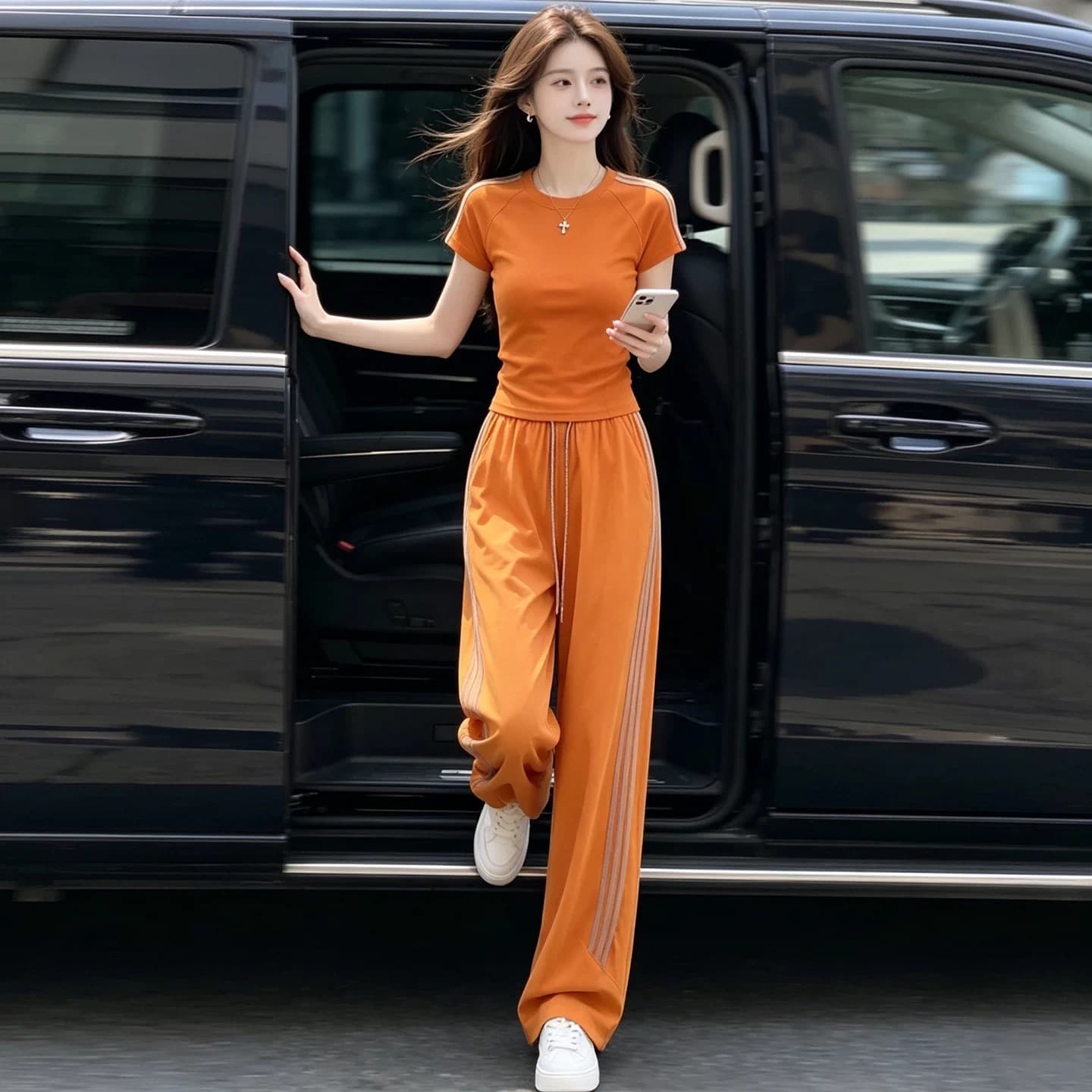 European Street Style Women's Casual Sportswear Two-Piece Set: Summer Short-Sleeve T-Shirt with Cargo Pants
