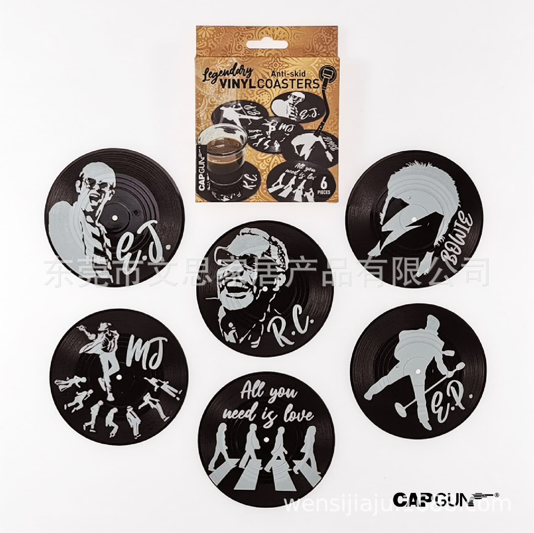 Vintage Vinyl Record Coaster Medium-Large Snack Cake Plate Mat Heat Insulation Non-Slip Coffee Tea Cup Coaster Manufacturer NFC