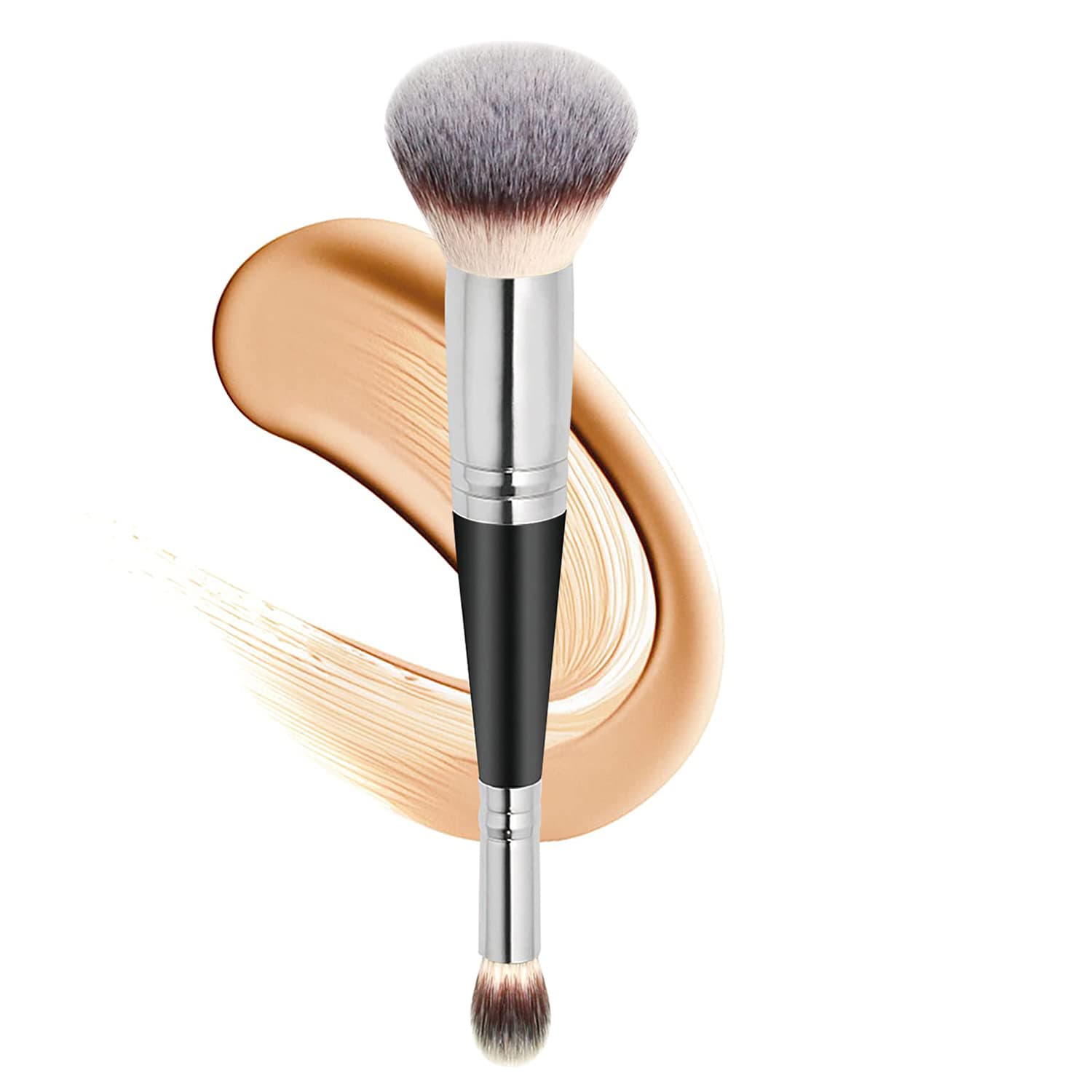 Cross-border Hot Selling Dual-Ended Foundation Brush Concealer Brush Base Makeup Brush Multi-functional Portable Beauty Tool In Stock