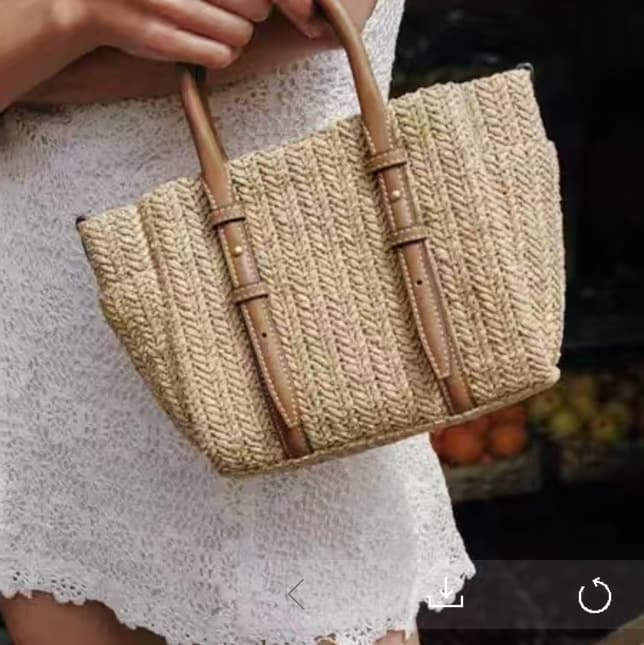 Z Family French Straw Bag 2026 New Retro Fashion Woven Bag Women's Shoulder Bag Beach Vacation Bag Handbag