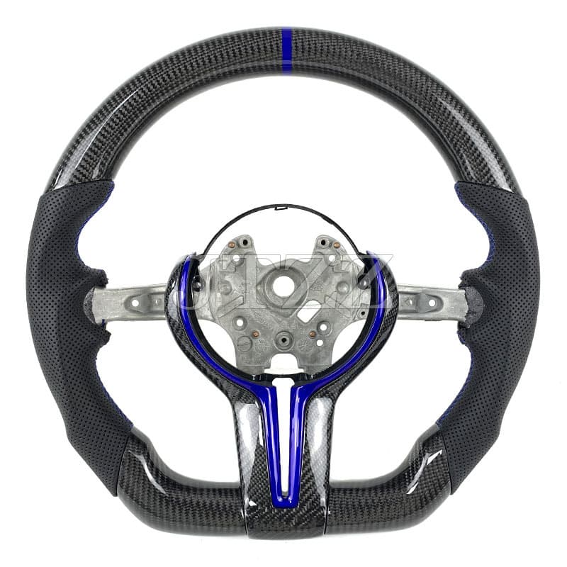 Suitable for BMW Martin 1 series 2 series 3 series F10F18F30M3M6 perforated leather carbon fiber steering wheel