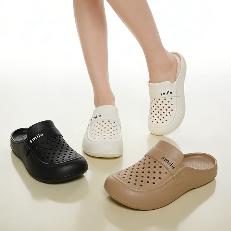 Baotou Women's Summer Lightweight Non-Slip Outdoor Indoor Flat Beach Sandals, Waterproof Clog Shoes for Women