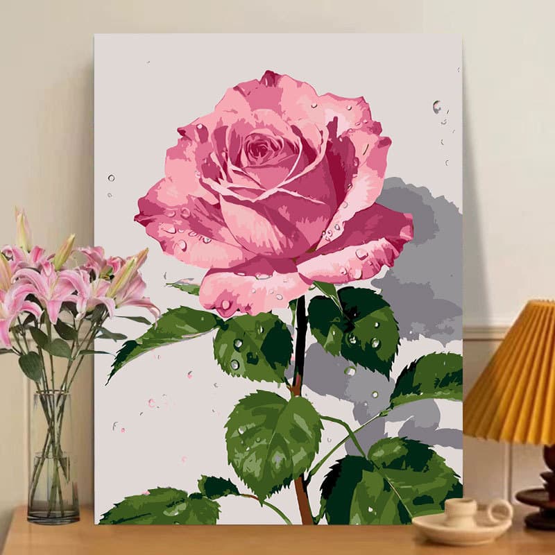 Cross-border rose digital oil painting coloring diy creative handmade gift home decoration acrylic painting factory direct supply