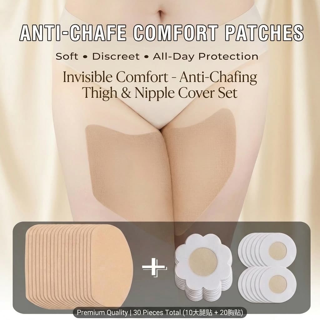 Summer Thigh Anti-Chafe Patch for Leg Friction, Calf, Invisible Sweat-Absorbing Skin Tone, Athlete Thigh