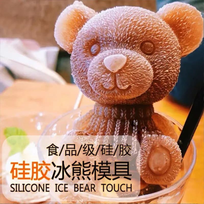 Bear Ice Cube Mold Silicone 3D Bear Aromatherapy Candle Plaster Decoration Rose Ice Ball Silicone Ice Ball Mold