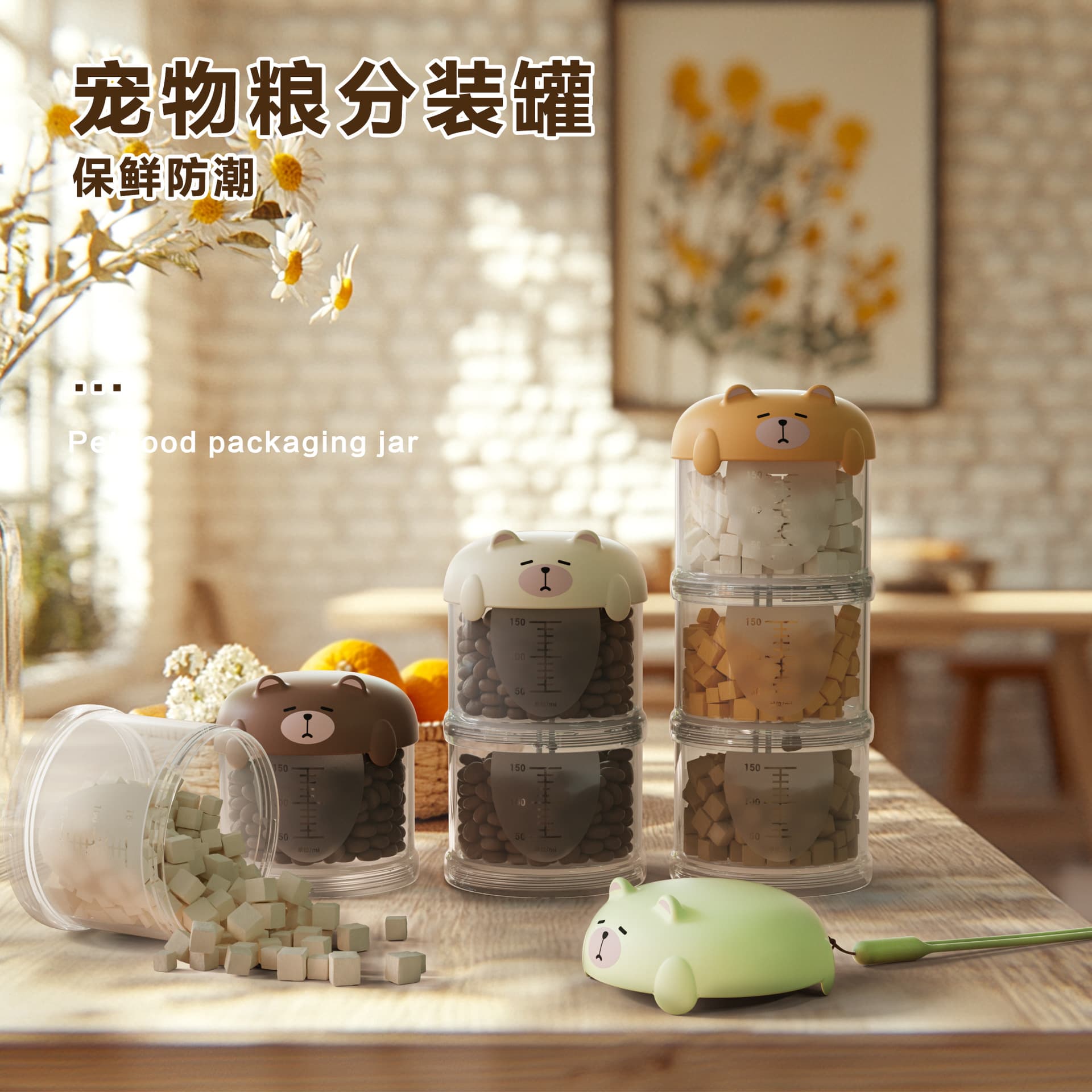 Pet Multi-functional Portable Outdoor Water and Food Storage Bucket, Cat and Dog Food and Snacks, Sealed, Leak-Proof, Moisture-Proof Storage Box