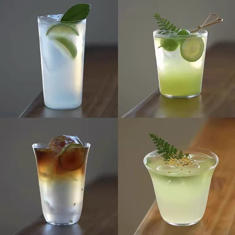 Simple ultra-thin Collin cup long drink cup bar cocktail drink cup high wave cup classical cup glass coffee cup