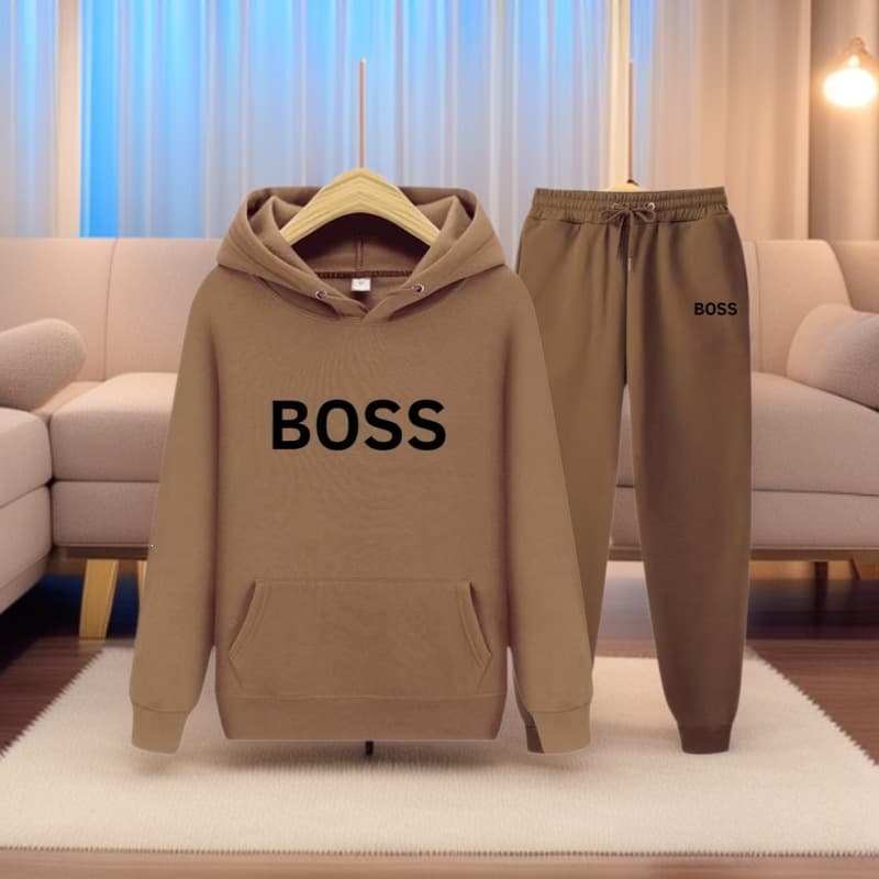 Autumn and winter men's pullover fleece hoodie sweatshirt suit printed casual sports suit manufacturer