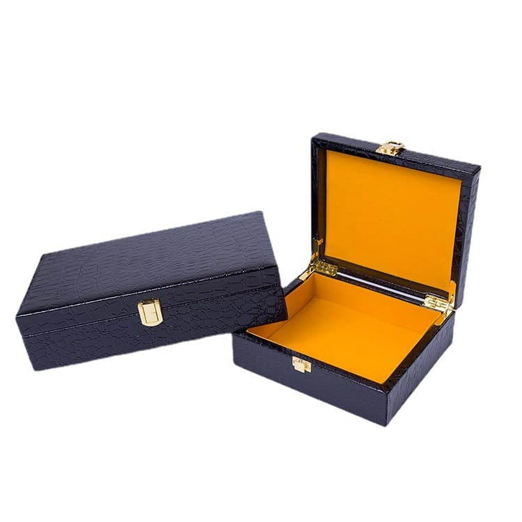 Belt Gift Box Crocodile Leather Box Belt Packaging Box Jewelry Jade Bracelet Craft Wooden Box Medicine Box Factory Custom